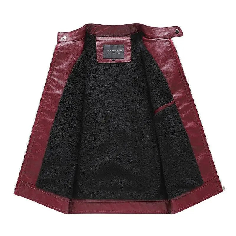 Mens Vintage Motorcycle Jacket 2025 Men Fashion New Biker Leather Jacket Male Embroidery Bomber Coat Winter Fleece Pu Overcoat