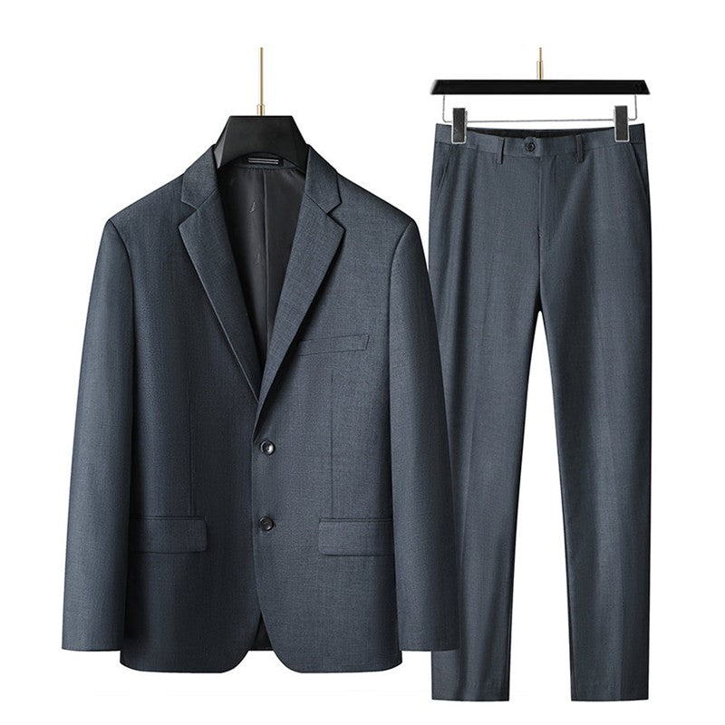 Men's 2025 Business Casual Suit And Trousers Two-Piece Set Large Size XL-9XL Handsome Solid Color All-In-One Wedding Dress