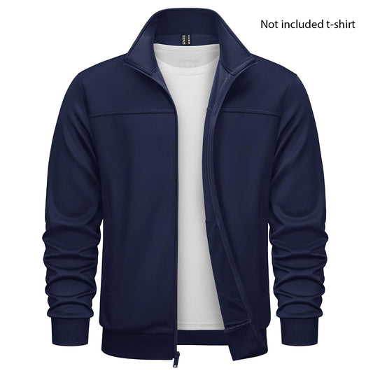 TACVASEN Spring Autumn Track Jackets Mens Lightweight Full Zip Sports Jacket Running Athletic Jackets Workout Fitness Outwear