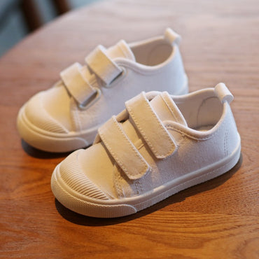 New Spring Summer Children's Canvas Shoes Girls White Shoes Fashion Boys Soft Campus White Causal Shoes Non-slip Sneakers