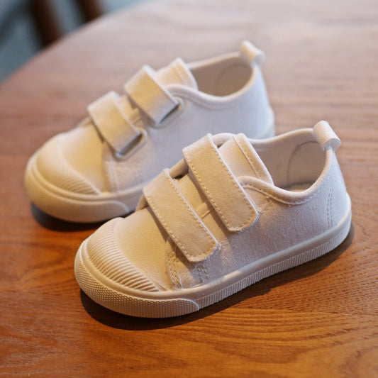 New Spring Summer Children's Canvas Shoes Girls White Shoes Fashion Boys Soft Campus White Causal Shoes Non-slip Sneakers