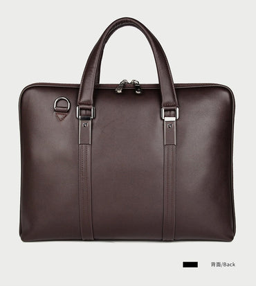 Luxury Genuine Leather Briefcase Men Leather Business Bag 15.6" Laptop Bag 14 Male Office Bag Document File Case Shoulder Bag