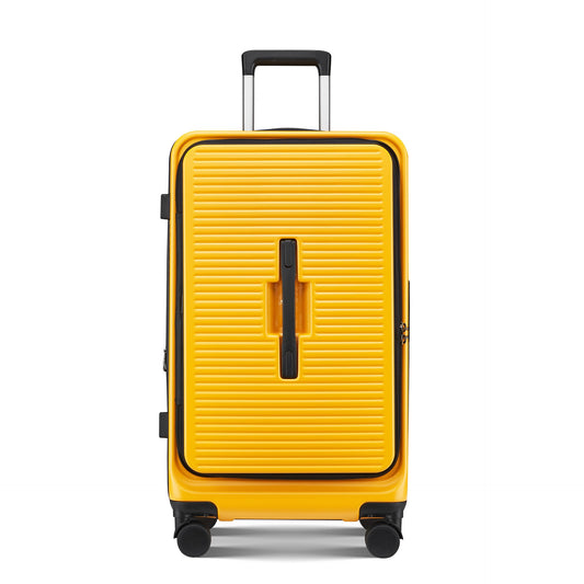 Expandable Capacity Suitcase Front Opening Travel Trolley Case with Spinner Wheel TSA Lock PC Material Rolling Luggage 20/24/28