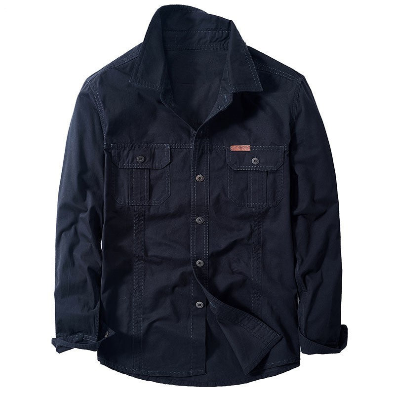 New Men's Spring Multi-pocket Military Tactical Shirts Male Autumn Breathable Blouse Long Sleeve Working Camisa Cargo Shirts