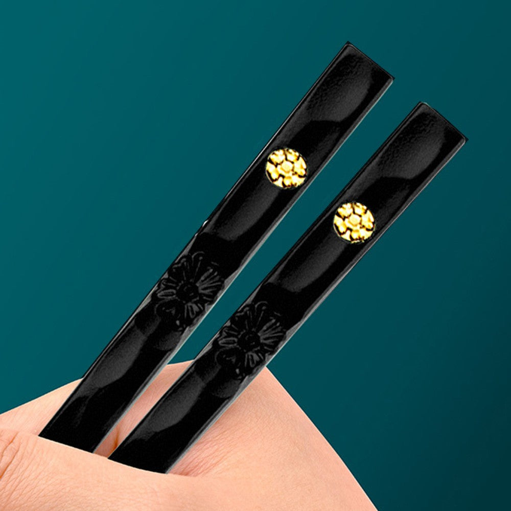 5 Pares de Hashis Japoneses Chineses para Comer Sushi Reutilizáveis de Metal Coreano Conjunto de Talheres Saudáveis
