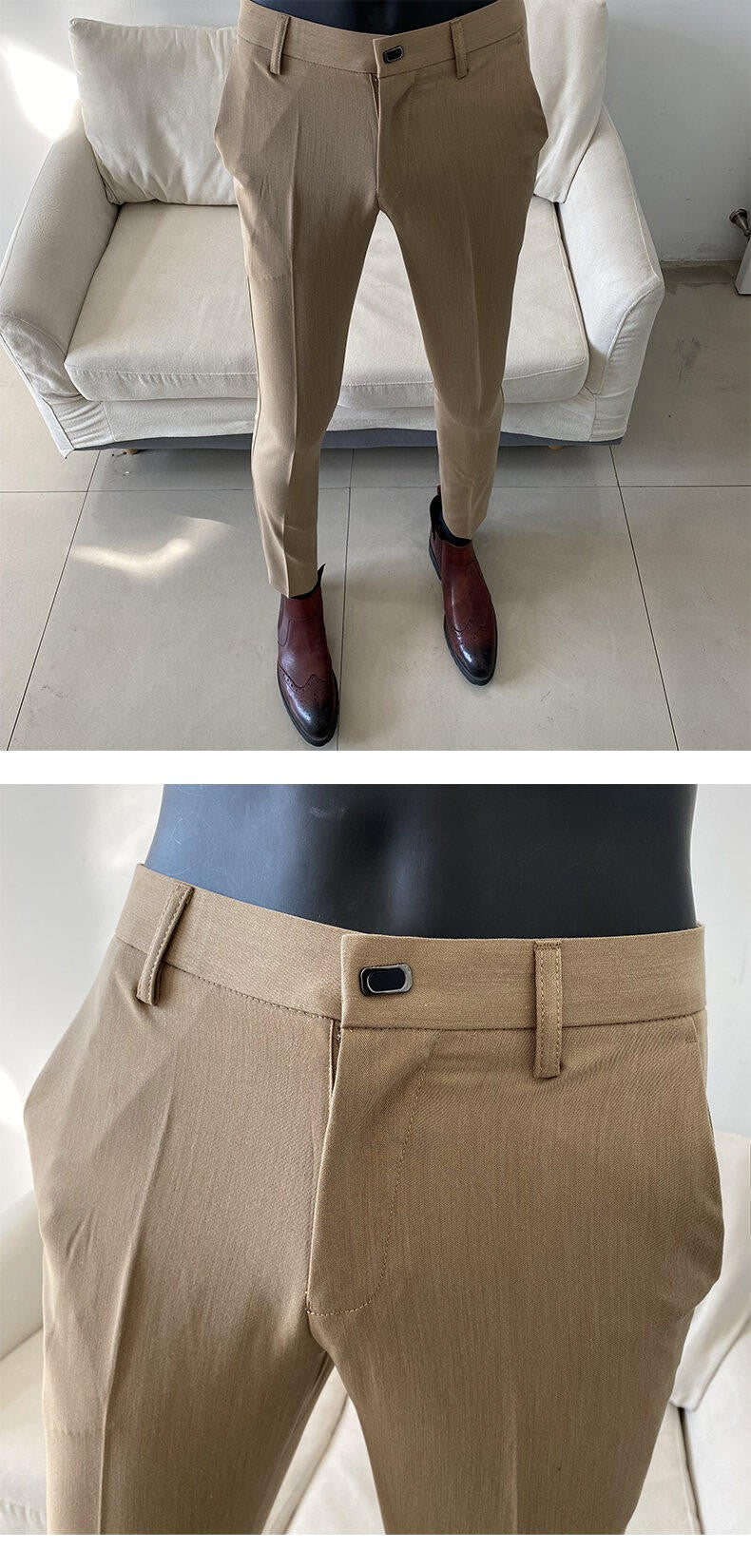 Men Suit Pant 2025 Autumn Solid Elastic Waist Dress Pants Calça Masculina Men Slim Business Office Social Ankle Length Trousers
