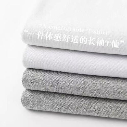 Cotton Solid Color Long-sleeved T-shirt Spring Autumn O-neck Bottoming Tops Men Women Purple Heavy Casual T-shirts for Couples