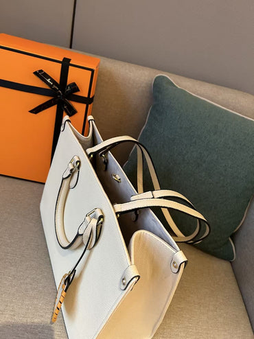 2025 Luxury Shoulder Bag with Original Logo Women's Soft Leather Tote Bags Fashion Designer Brand Handbags Adjustable Strap