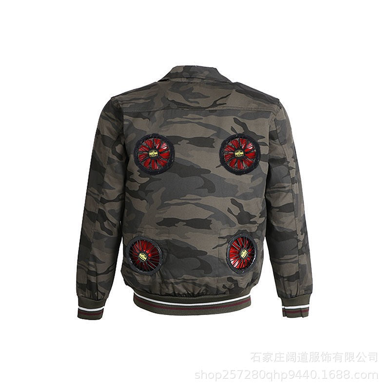 Summer Cooling with Fan Refrigeration Charging Air Conditioning Clothes Cotton Camouflage Clothing Construction Site Labo