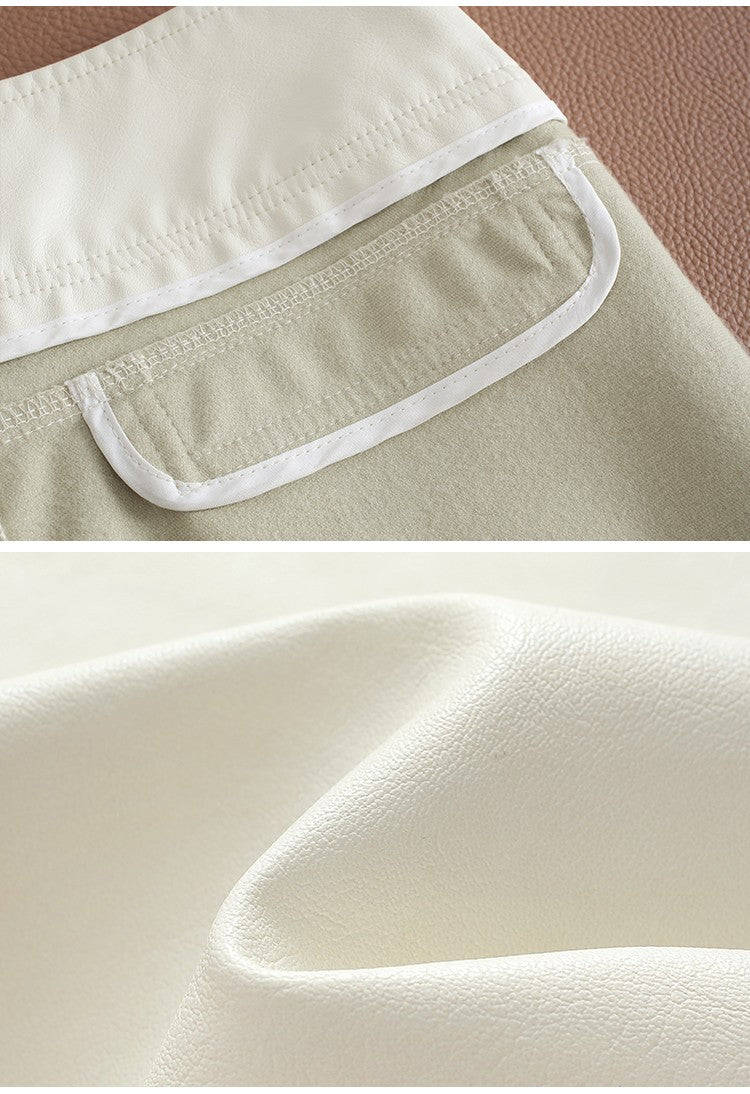 ZUZK High Quality Women PU Leather Wed Leg Pants Autumn Winter Fashion Warm Long Leather Pants Elegant LeatherTrousers