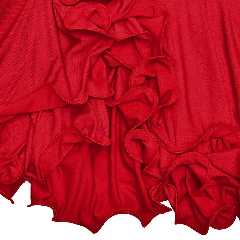 Absobe Women's A-Line Bodycon Mini Dress Ruffle Hem V-Neck Asymmetrical Buttons