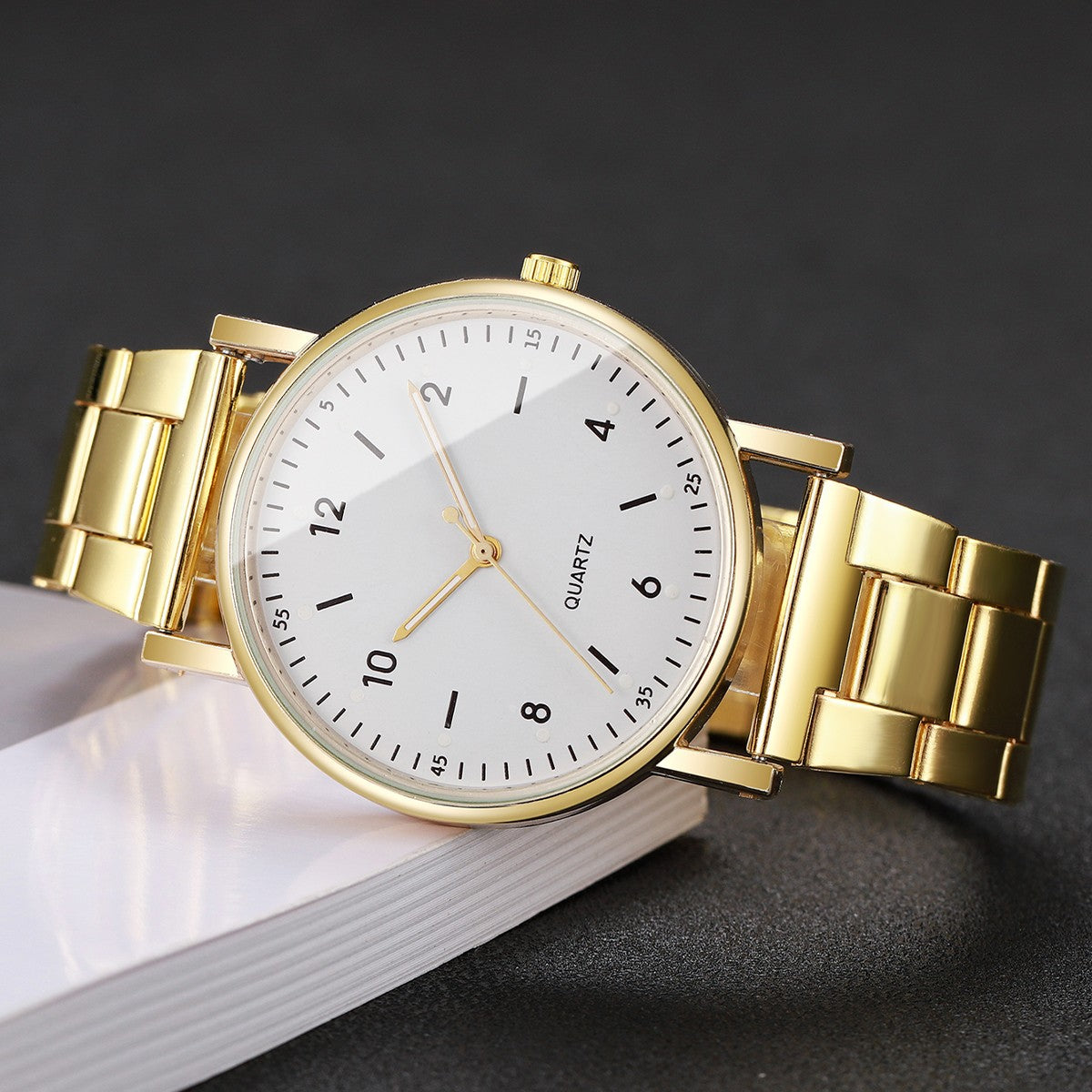 2/4PCS Fashion Arabic Dial Women Watches Simple Quaretz Wristwatch with Bracelets Set Reloj Mujer?Without Box?