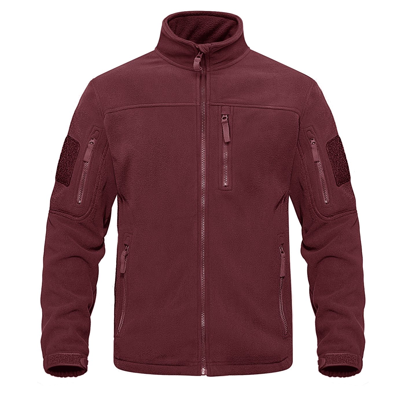 TACVASEN Full Zip Up Green Fleece Jacket Thermal Warm Work Coats Mens Zipper Pockets Jacket Hiking Training Outwear Windbreaker