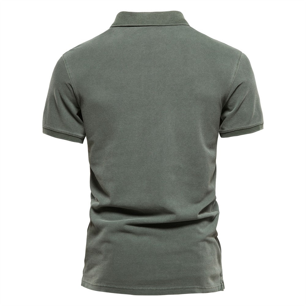 AIOPESON 100% Cotton Solid Color Men's Polo Shirts Casual Short Sleeve Turndown Men's Shirts Fashion Streetwear Polos for Men
