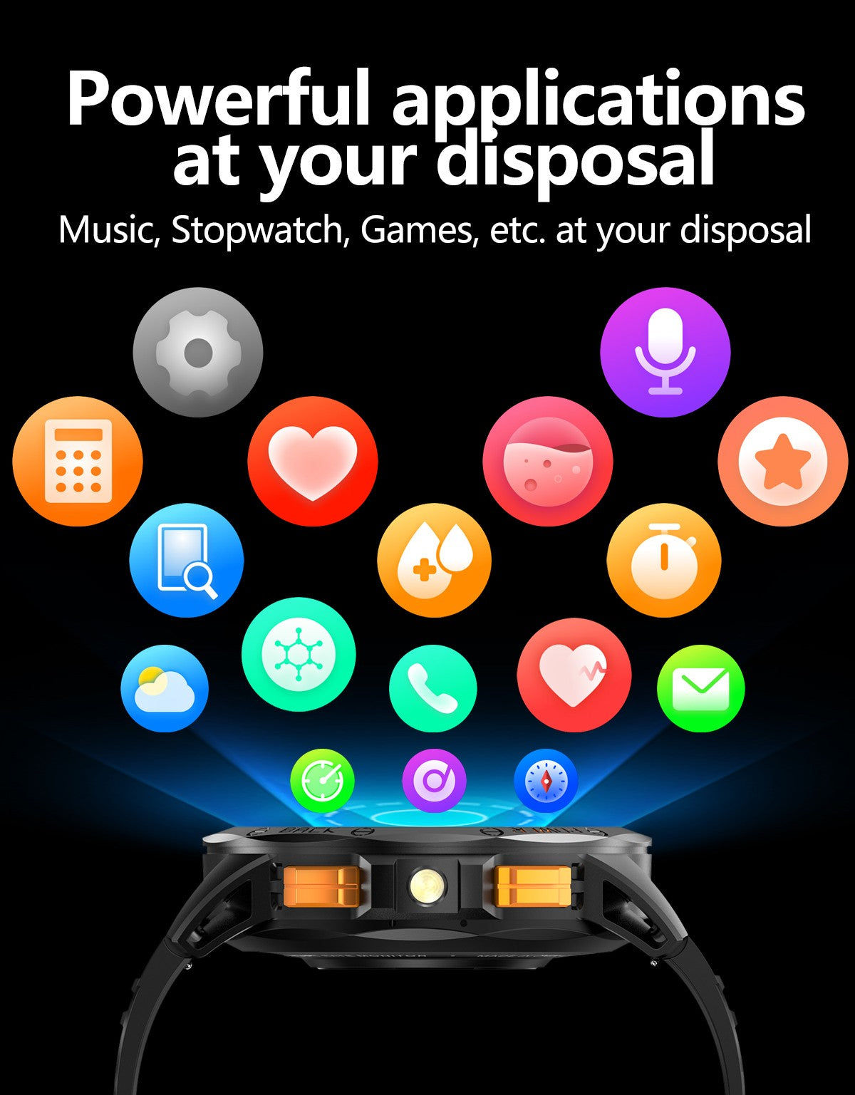 Smartwatch LIGE Novo para Esportes ao Ar Livre com GPS, Bússola, Tela AMOLED de 1.43", Bateria de 530mAh, Monitor Cardíaco, Chamadas Bluetooth e À Prova D'Água