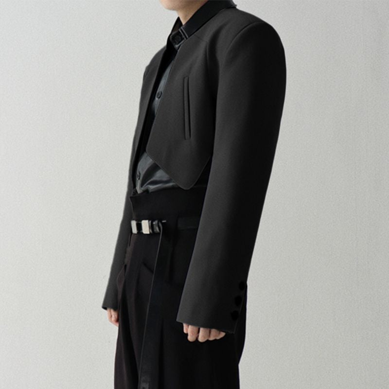 INCERUN Men Blazer Solid Color Open Stitch Long Sleeve Irregular Thin Suits Men 2024 Streetwear Fashion Casual Crop Coats S-5XL