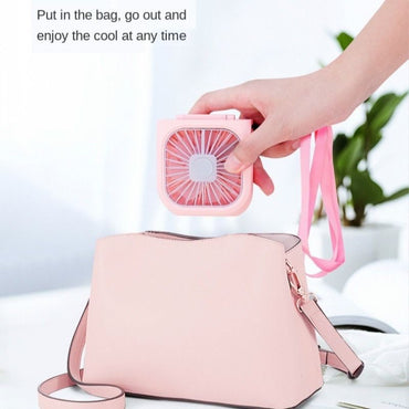 Mini Portable Folding Hanging Neck Fan With Rope/Rechargeable USB Mobile Phone Holder for Outdoor Travel