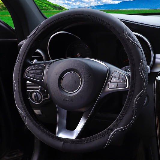 1 stereo embossed massage hand type leather automotive supplies without inner ring steering wheel cover fits 14.5-15 inches