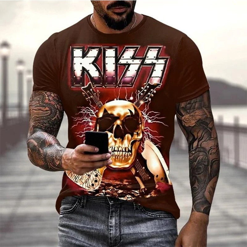 New Kiss Rock Band 3D Print T-Shirts Men Women Fashion Hip Hop Streetwear Oversized Short Sleeve T Shirt Kids Tees Tops Clothing