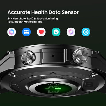Novo Smartwatch GPS Zeblaze Stratos 2 Plus Display AMOLED de 1.43'' Bússola Altímetro Barométrico Chamadas Bluetooth