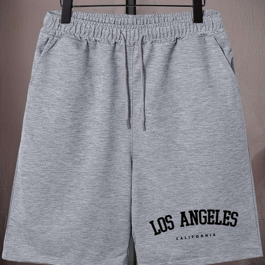 Los Angeles' Print Men's Loose Large Drawstring Casual Minimalist Shorts  Streettshirt Individual Casual Clothes