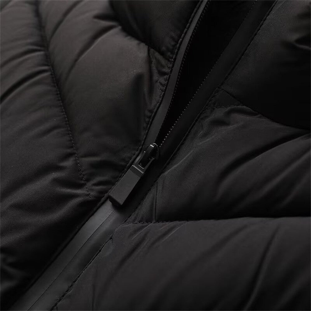 Taop&Za women's long sleeved stand up collar winter new design sense short slim fit hooded patchwork cotton jacket
