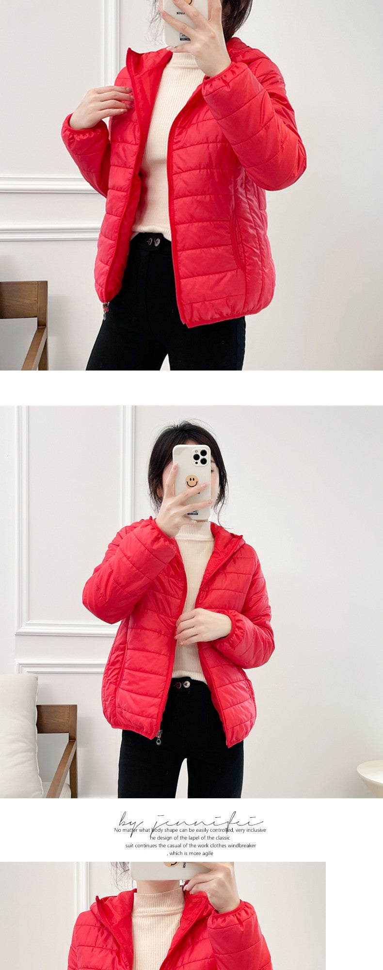 Minimalist Light Weight Women Down Cotton Jackets 2024 New Winter Korean Style Hooded Quilted Parkas Female Windbreaker Outwear