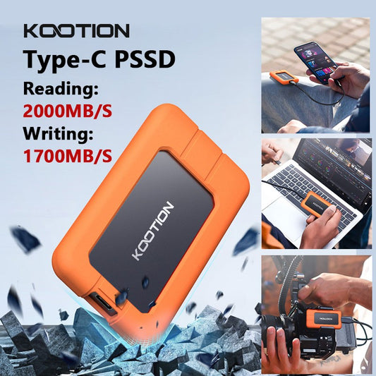 KOOTION X1Max 2TB External SSD Hard Drive HD Externo USB 3.2 GEN 2 Portable SSD 512GB 1TB Mini PSSD for Laptops Desktop PS4 PS5
