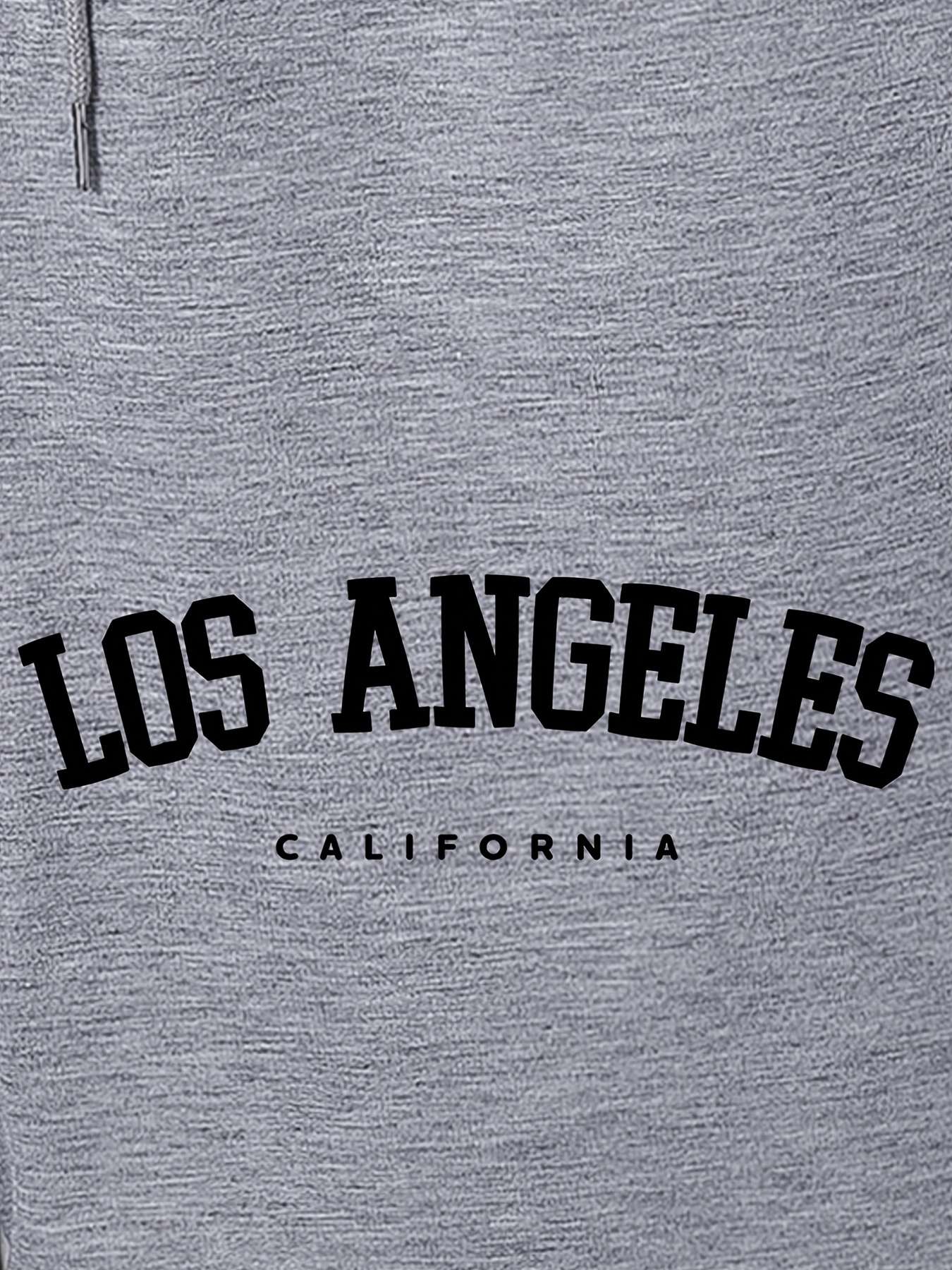 Los Angeles' Print Men's Loose Large Drawstring Casual Minimalist Shorts  Streettshirt Individual Casual Clothes