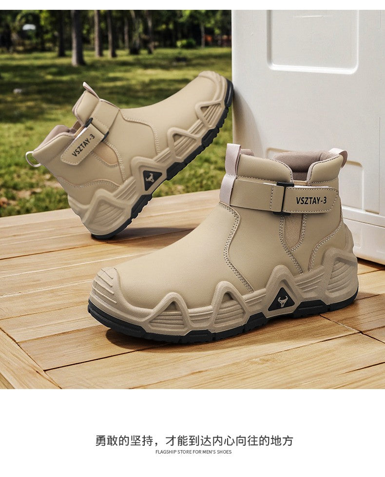 Men's casual sports shoes, high-top breathable outdoor hiking and mountaineering shoes, men's travel walking shoes