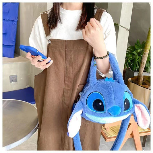 Kawaii Disney Stitch Bag Plush Backpack Bagpack Double Shoulder Crossbody Bag Storage Pouch Plushie Anime Toy Gift for Girls