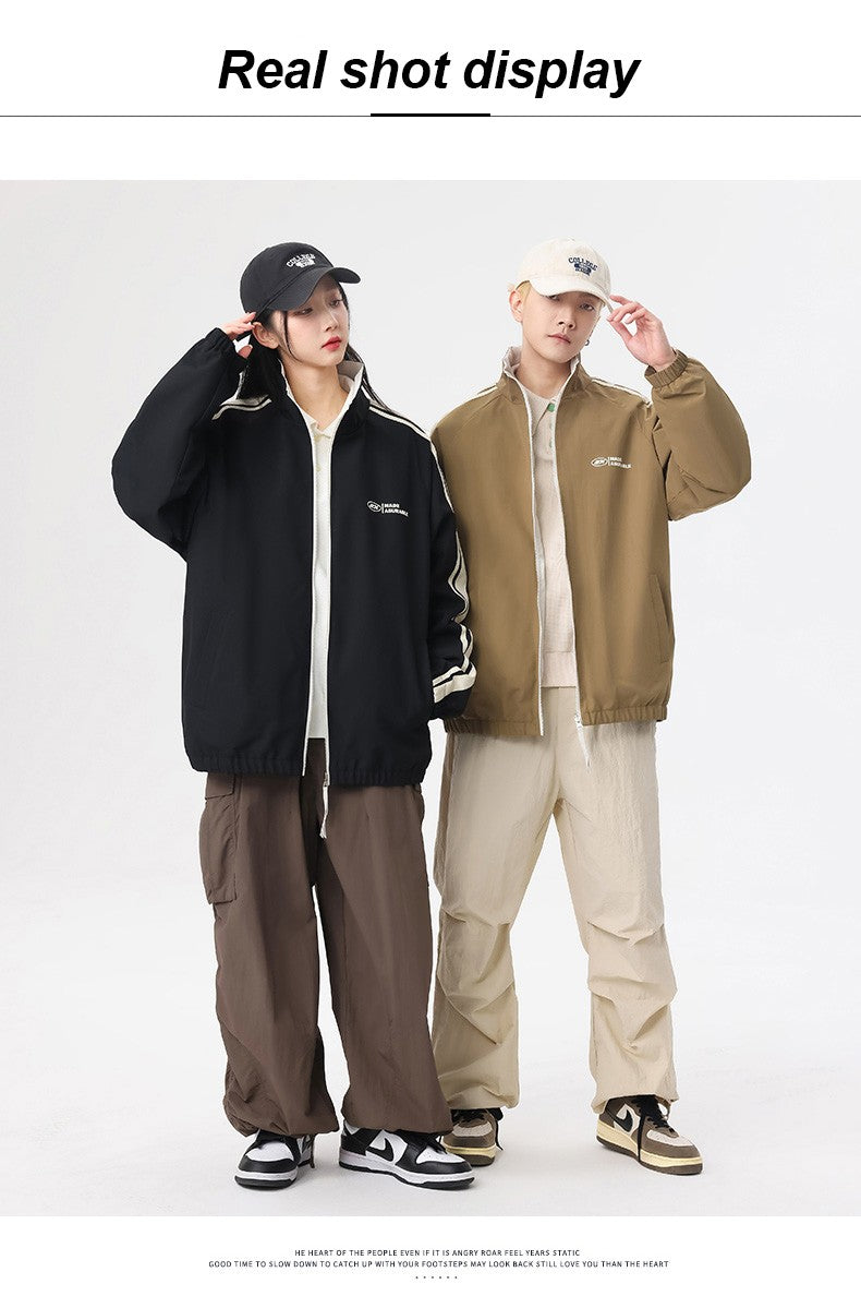 New Jacket Two-sided Long Sleeve Outdoor Men Coats Women Reversible Windproof Coats Splashproof Double-Sided Jackets Couple Top