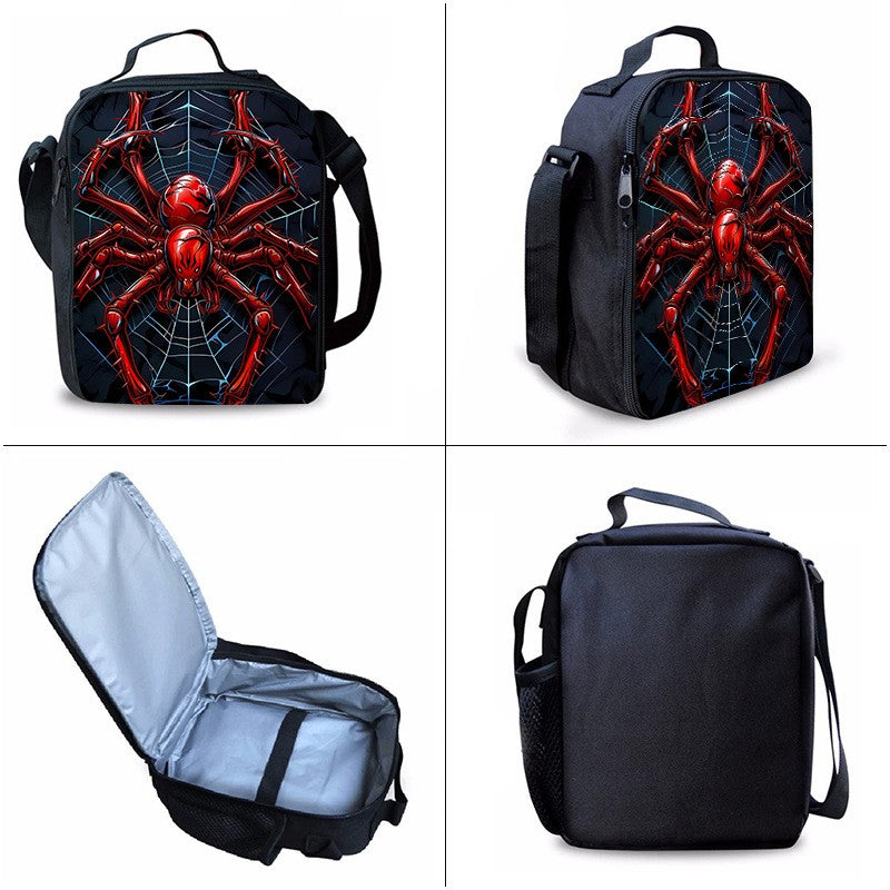 Cartoon Popular Novidade Aranha 3D Estampa 3pçs/Conjunto Mochilas Escolares Estudantis Mochila para Laptop Lancheira a Tiracolo Estojo