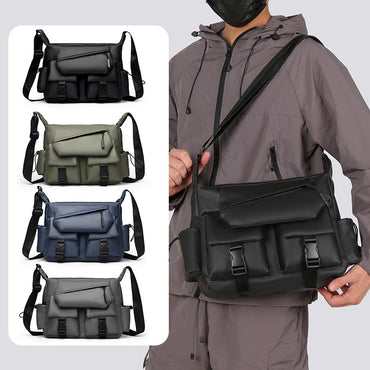 1 piece of minimalist messenger bag, Mailman bag, adjustable shoulder strap, zipper closed, fade resistant, durable for daily co