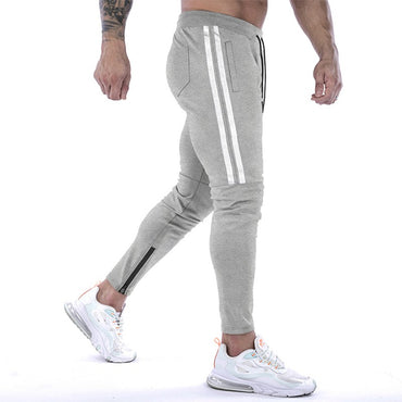 Gym Skinny Jogger Pants Men Running Sweatpants Fitness Bodybuilding Sports Pants Zip pocket Male Cotton Jogging Trousers men