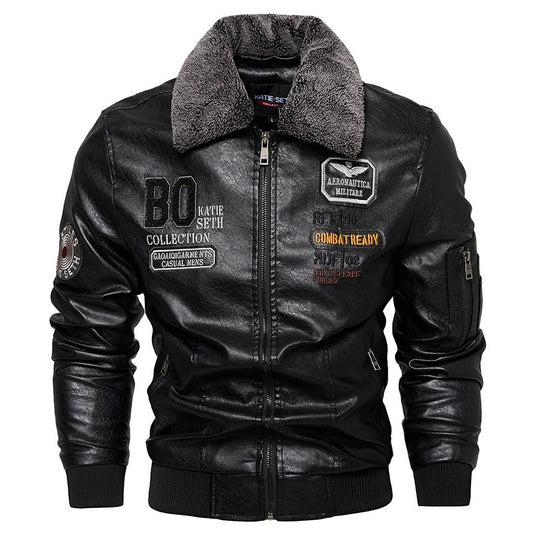 Business new Slim Genuine Leather Bomber Jacket Men Slim Leather Flight Jacket Black Pilot Coat High Quality Male Warm Jackets