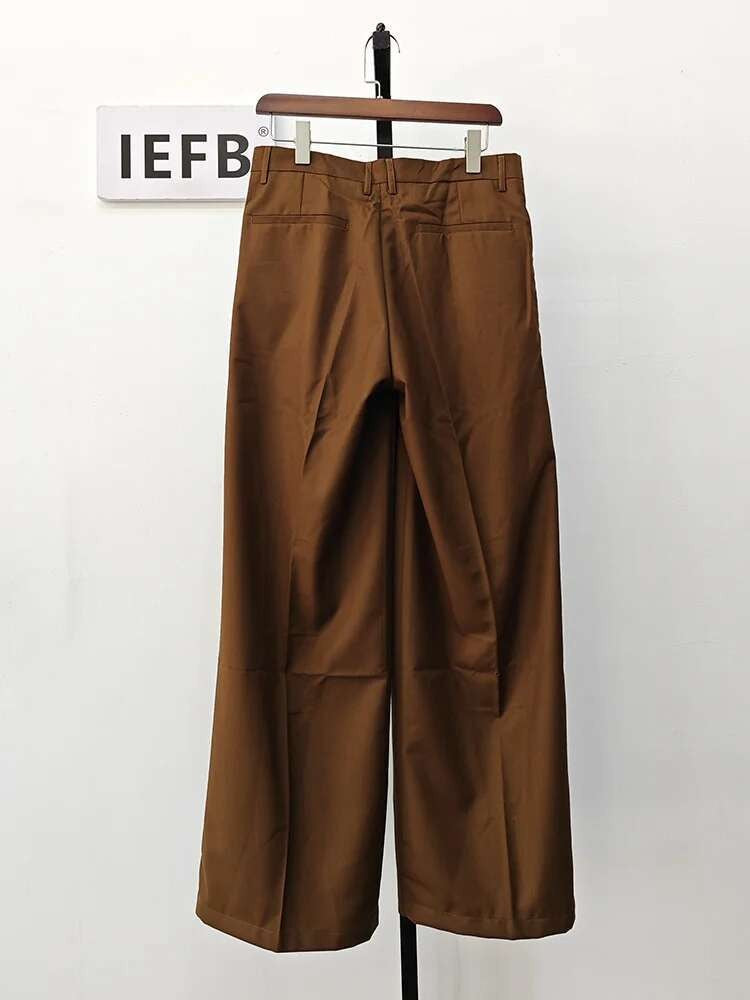 IEFB Men's Wear Spring New Suit Pants Loose Straight Korean Fashion Simple Solid Color Male Casual Trousers Wide Leg 9A6959