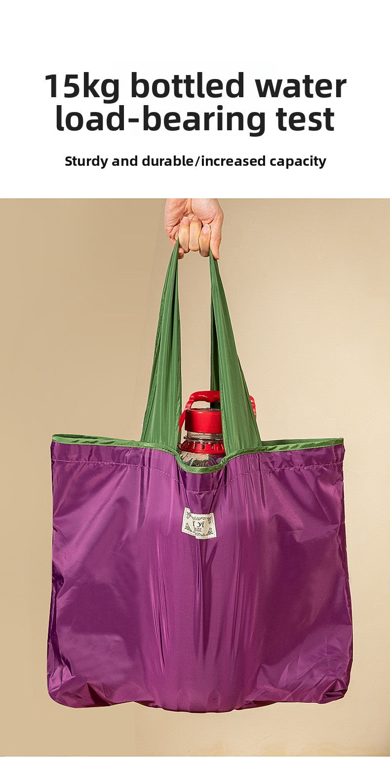 Large-sized drawstring eco-friendly supermarket shopping bag fashionable single-shoulder bag foldableportable handbag,waterproof