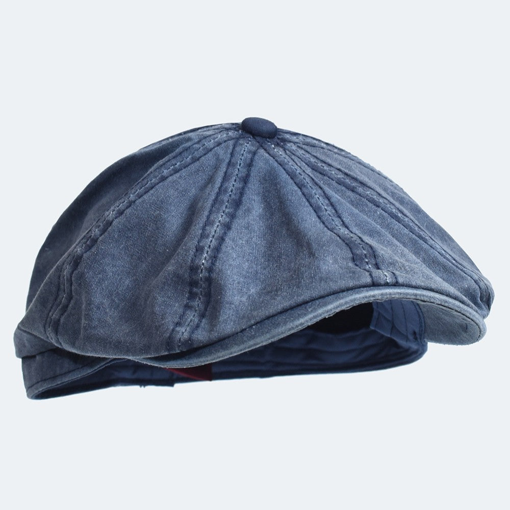 Boné de Jornaleiro de Algodão Lavado Peaky Octogonal Chapéu Vintage Casual Boné Sólido Boina Viseira Gatsby Chapéu Chato Ivy
