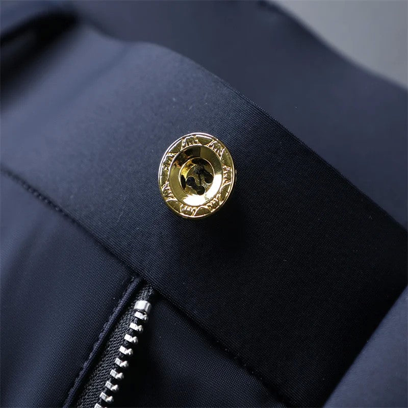New Summer Men's Ice Silk High Stretch Business Suit Pants Male Army Green Blue Elastic Formal Office Straight Formal Trousers