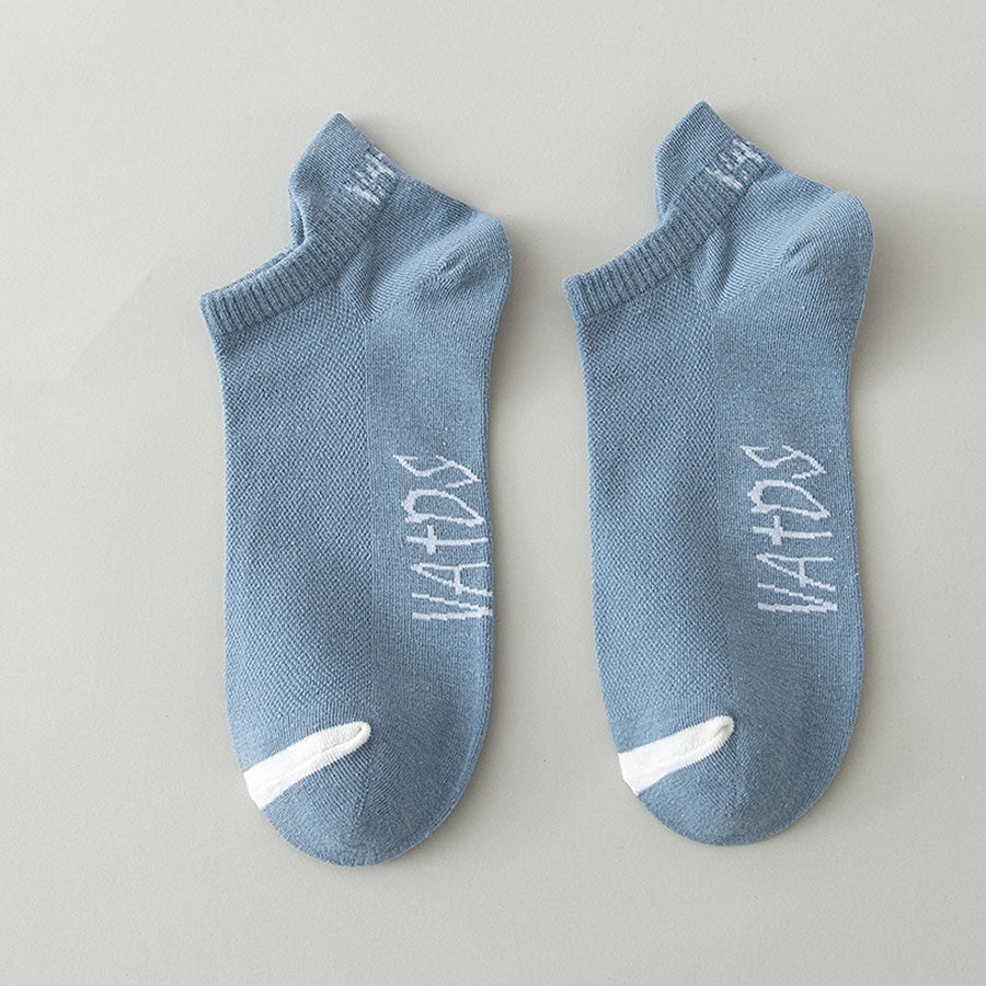 5 Pairs New Summer Cotton Men's Socks Short Thin Casual Mesh Breathable Boat Socks Fashion Comfortable Street Style Sockke Gift