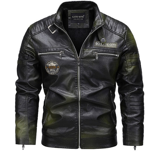 Quality New Male Casual Leather Jackets 7XL Autumn Winter Men Stand Collar Motorcycle Leather Jackets Vintage Leather Coat