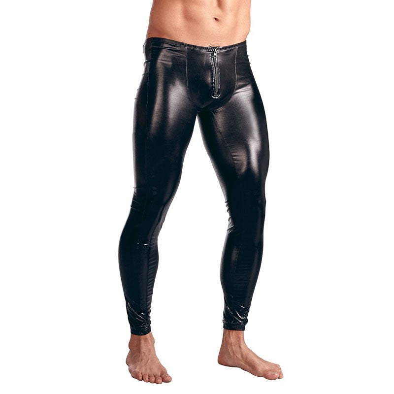 Men Pants Gothic Leggings Men's Trousers Pants Stage Performance Sexy Lingerie Men Wetlook Faux Leather PVC Gay Club Dance Wear