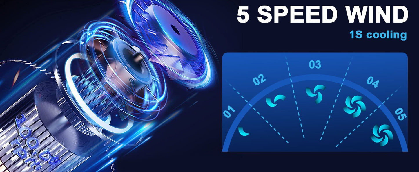 Portable Waist Fan with Belt Clip Light Mute Five Hole New Neck Hanging Fan Suitable for Outdoor Travel of Office Desk