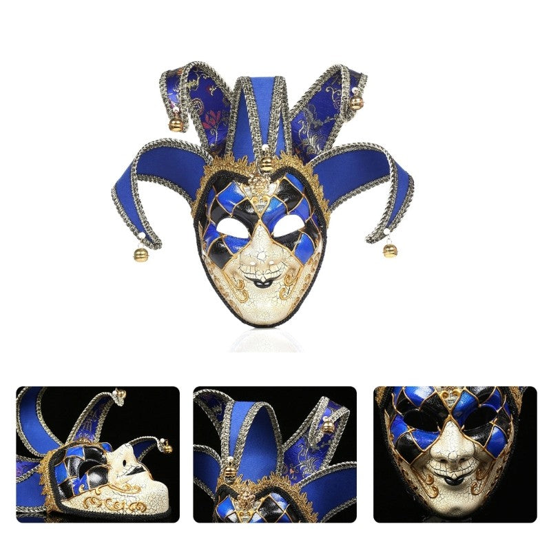 Masquerade Mask for Men and Women Venetian Full Face Mask Jester-Mask Venetian Mardi Gras Mask Halloween Party-Decor