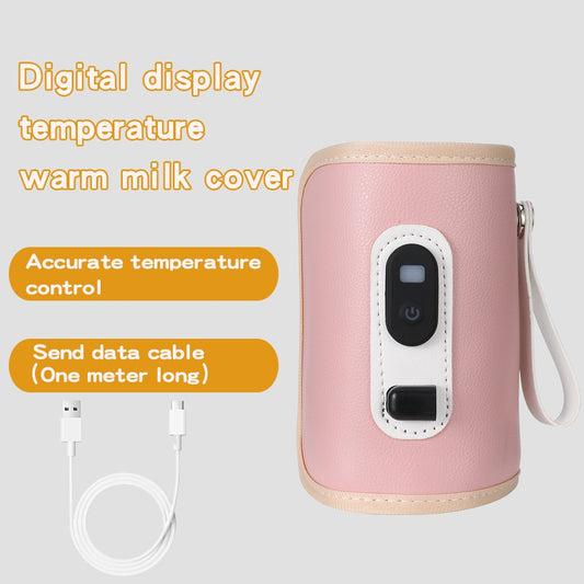 USB Baby Milk Bottle Thermal Bag Universal Digital Display Nursing Bottle Heater Portable Baby Milk Heat Keeper for Traveling