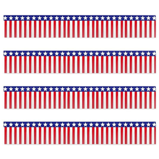 USA Flag Fringe Banner Tinsel Streamer Foil Tassel Garland For Independence Day Fourth Of July Indoor And Outdoor Decoration