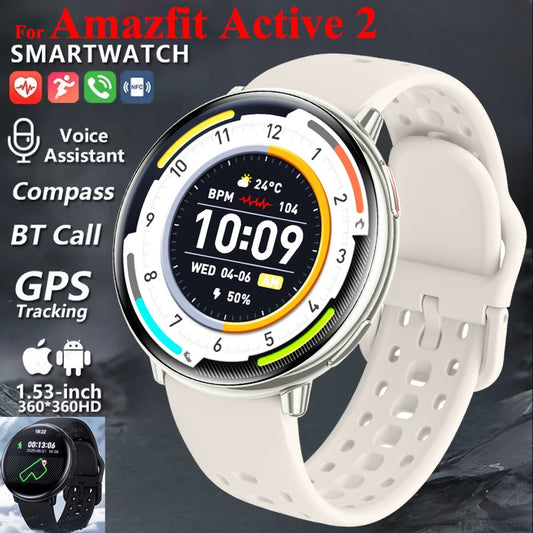For Amazfit Active 2 GPS Smart Watch Men Women Ai GPT Amoled Waterproof Sport SmartWatch Compass NFC BT Call Watches for