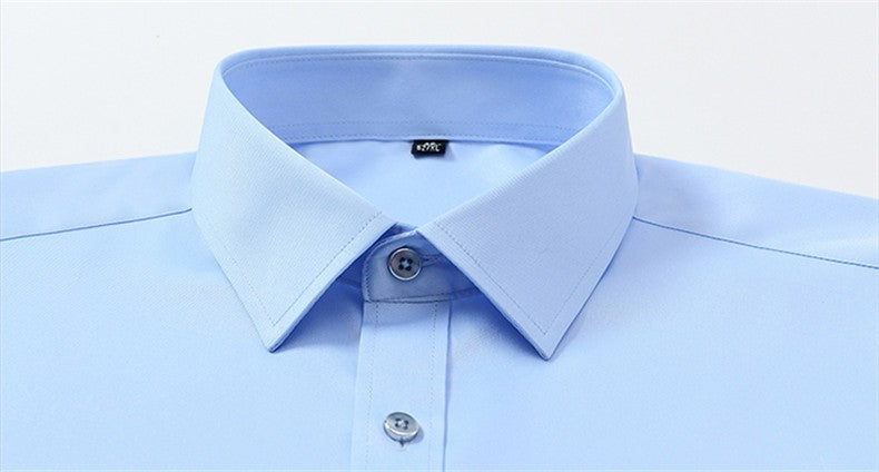 Men's Strech Solid Dress Shirt Anti-Wrinkle Long Sleeve Plain Casual Shirts Male Regular Fit Non-iron Easy Care Work Clothes Man