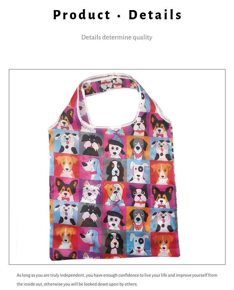 Reusable Shopping Bag Nylon Foldable Grocery Bag Creative Eco-Friendly Tote Bag Lightweight and Durable